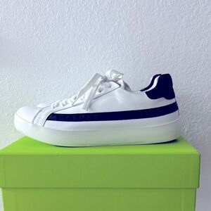 Sans Matin Olympus Low Top Sneakers White Leather & Black Nubuck Leather US 8.5